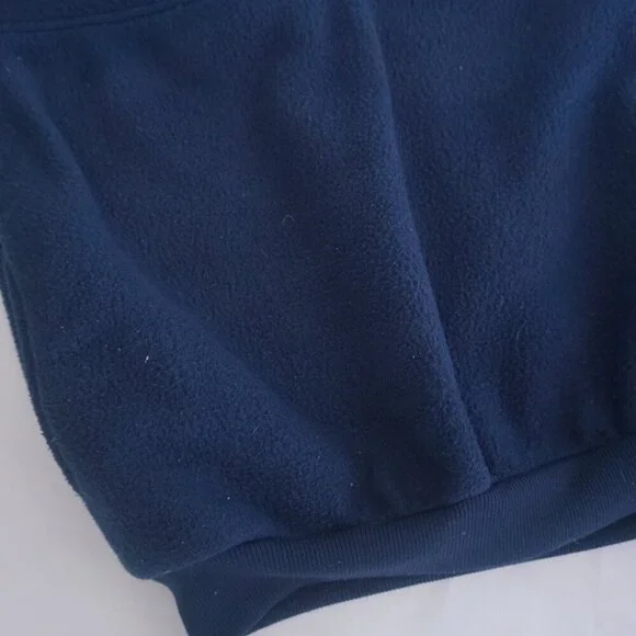 Vintage '90S Arctic Image Navy Lexington Fleece Quarter Button Pullover Sweater - Picture 7 of 11